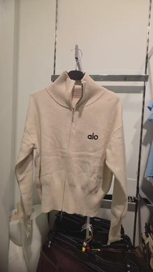 Zip-Up Knit Cardigan — real item video without sound
