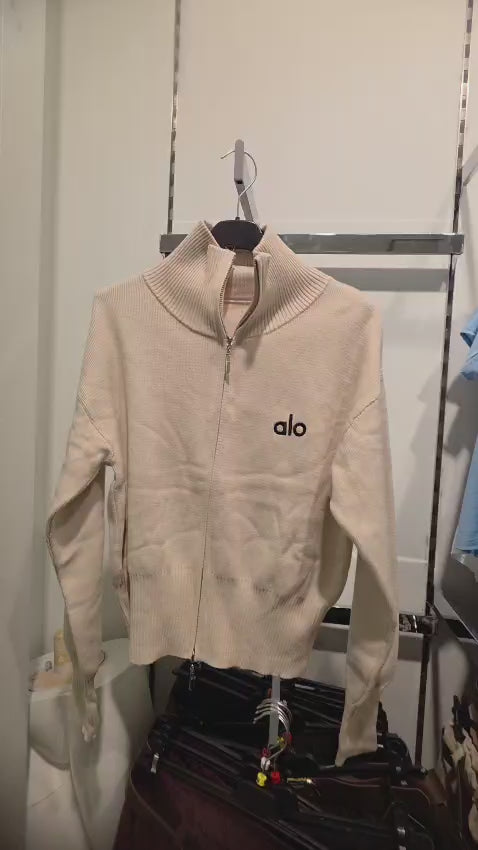 Zip-Up Knit Cardigan — real item video without sound